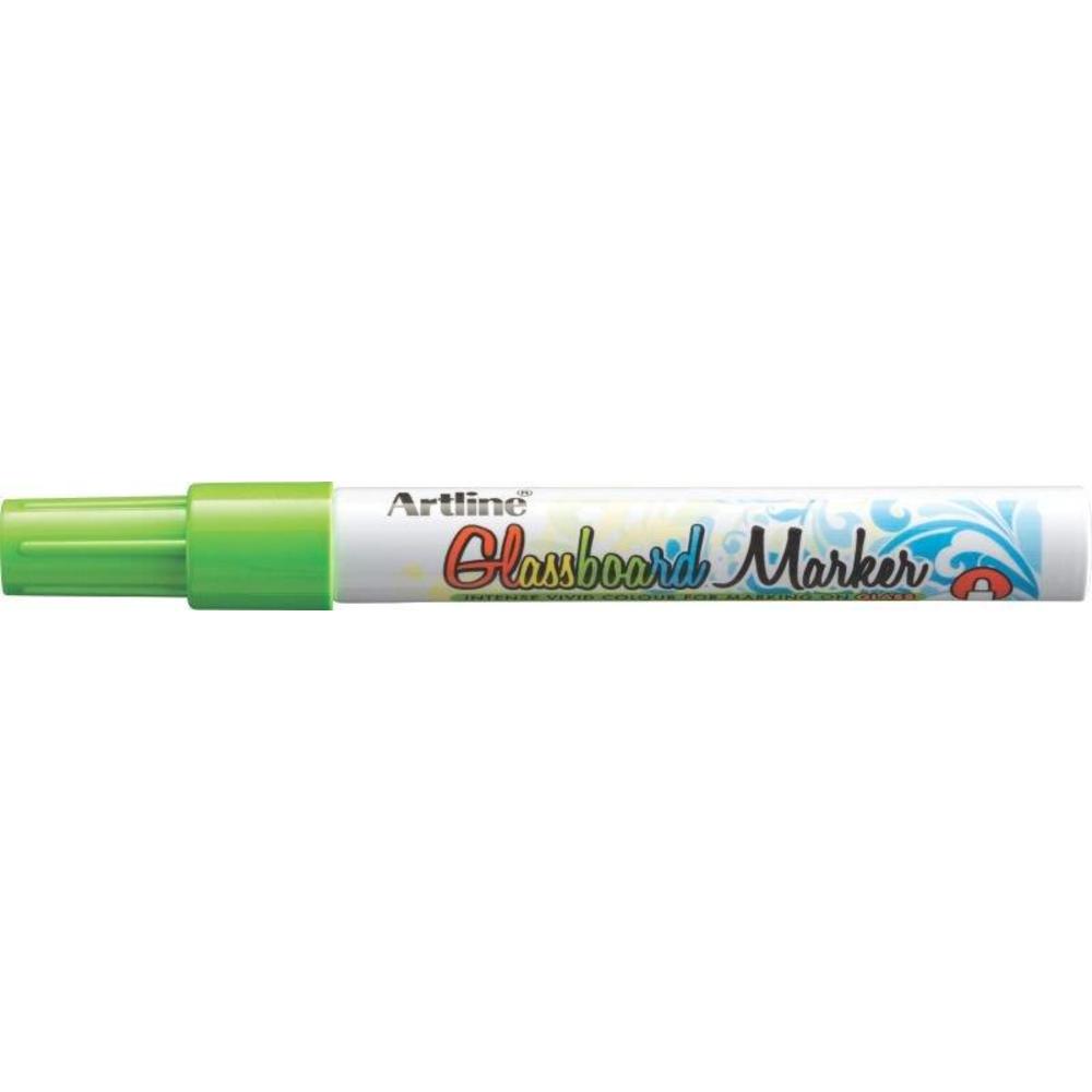 Marker pentru tabla de sticla ARTLINE Glassboard, varf rotund 2.0mm - verde fluorescent - imagine 2