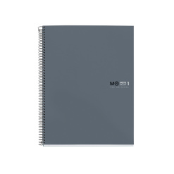 Caiet cu spira  Miquelrius Original, A4, matematica, 80 file, coperta cu tratament antiviral si antibacterian, grafit