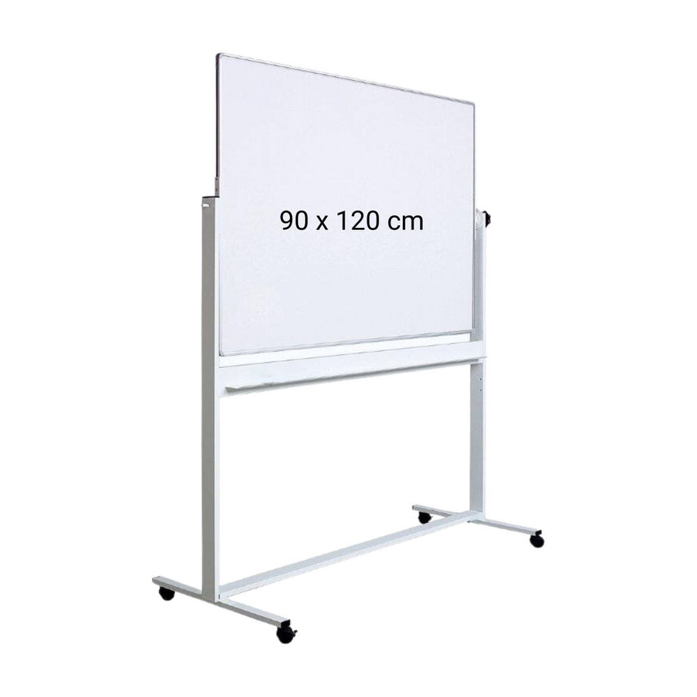 Tabla alba magnetica, dubla fata, rotativa, 90 x 120 cm, pe stand mobil, profil aluminiu, Optima - imagine 2