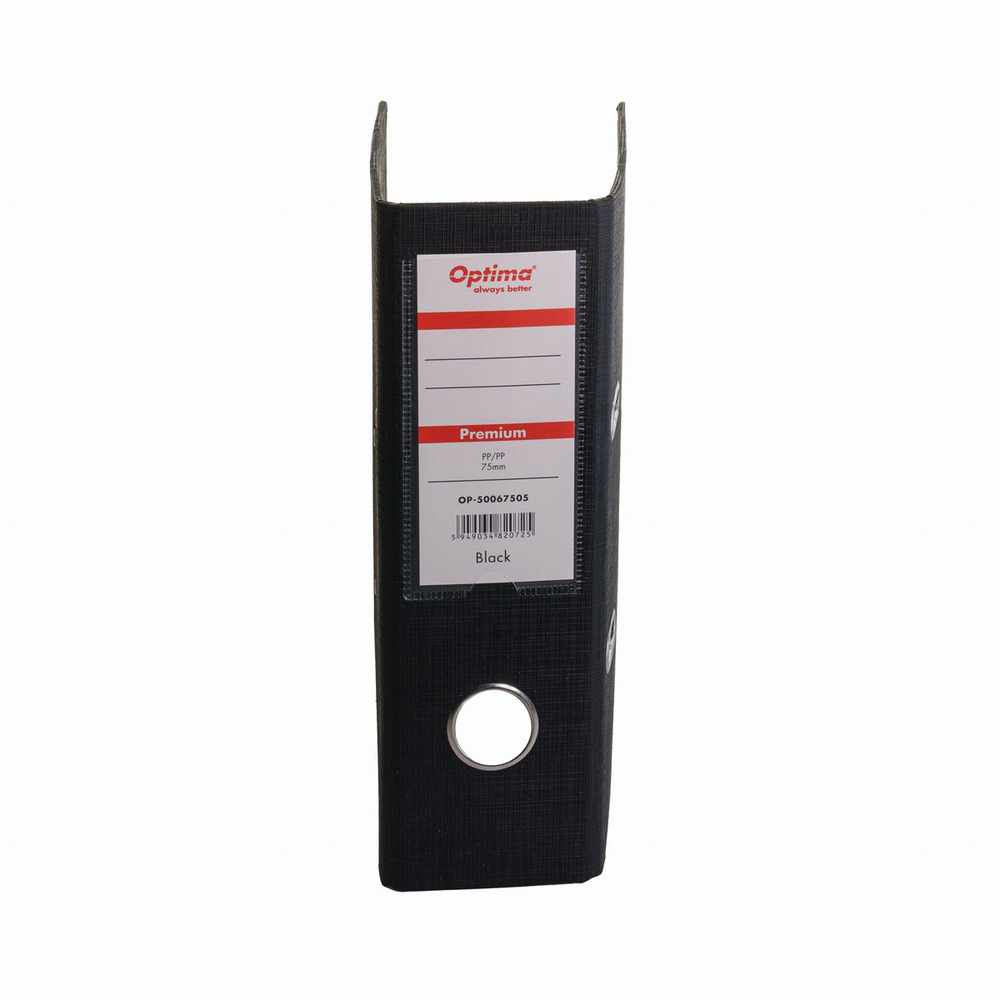 Biblioraft A5, plastifiat PP/PP, 75 mm, Optima Premium - negru