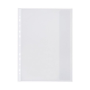Folie protectie doc. A4, clapa laterala, inchidere cu capsa, 4/set, 200 microni, Optima -albastru tr