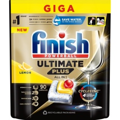 Detergent capsule pentru masina de spalat vase Finish Ultimate Plus Lemon, 90 bucati/pachet
