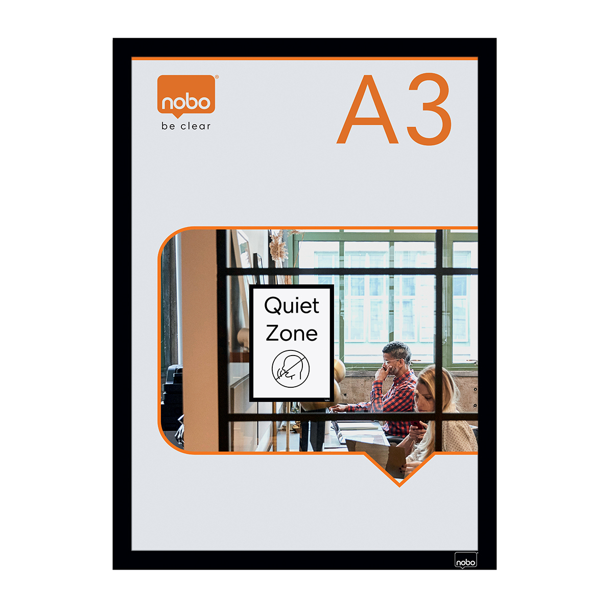 Rama auto-adeziva NOBO, magnetica, A3, negru, 2 bucati/set