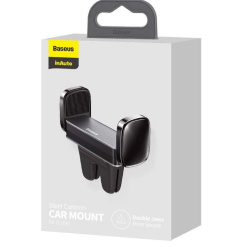 Alternative view of SUPORT AUTO Baseus Steel Cannon pt. SmartPhone, fixare grilaj ventilatie, corp metalic, negru "SUGP-01" - 6953156227767