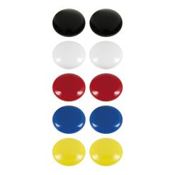 Set 10 magneti Westcott, d25 mm, diverse culori, sustin 4/6 coli, 80g