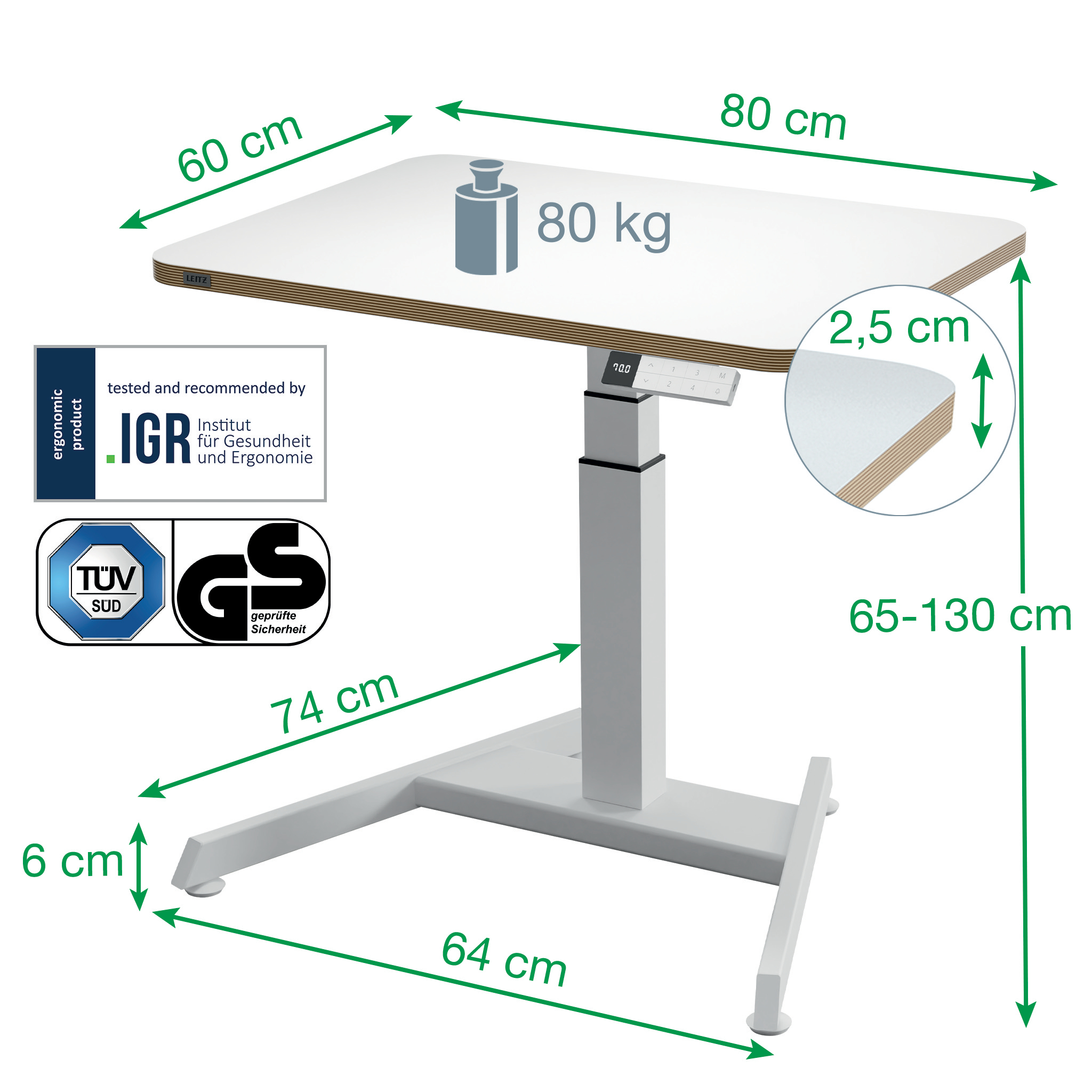 BIROU ERGONOMIC ELECTRIC AJUSTABIL PE INALTIME ERGO LEITZ - imagine 3