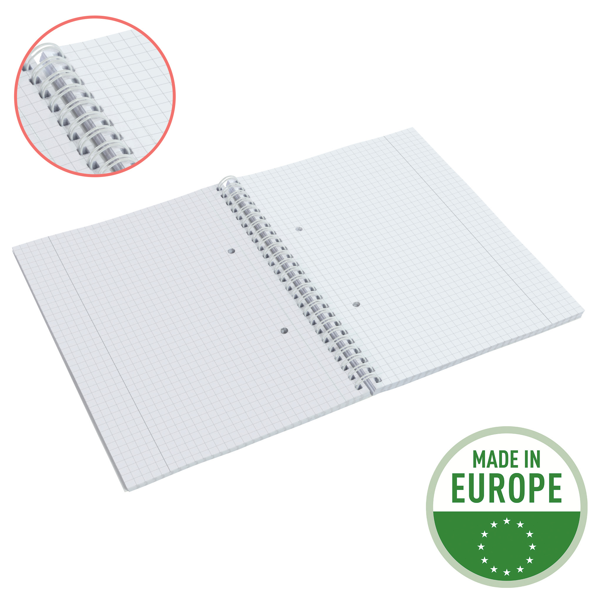 CAIET BIROU SPIRA A5 80 FILE ARITMETICA ALBASTRU COPERTA CARTON COLOUR'BREEZE ESSELTE - imagine 4