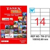 ETICHETE 14/A4 105*42.69MM COLTURI DREPTE 100/TOP TANEX - imagine 2