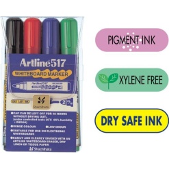 Alternative view of Marker pentru tabla de scris ARTLINE 517 - Dry safe ink 48h, varf rotund 2.0mm, 4 culori/set