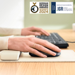 Alternative view of MOUSE PAD SI SUPORT INCHEIETURI GRI PASTEL ERGO LEITZ