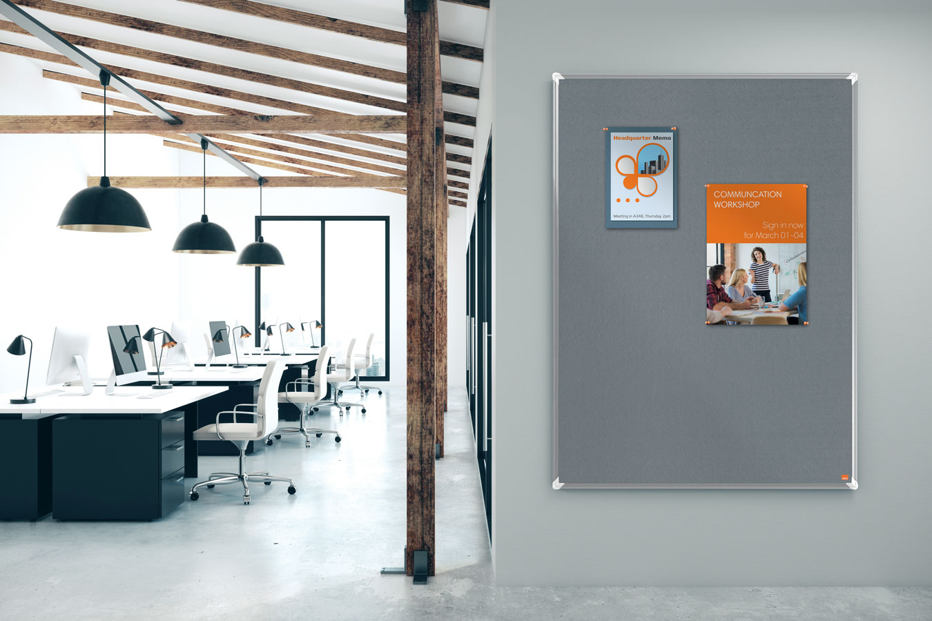 PANOU PLUTA 60 X 45 CM RAMA ALUMINIU PREMIUM PLUS NOBO - imagine 2