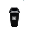 Cos plastic reciclare selectiva, capacitate 28l, PLAFOR Sort - negru cu capac negru - altele - imagine 2
