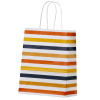 PUNGA HARTIE MANER RASUCIT 22 x 10 x 31 CM ALB STRIATII PAPIROTI