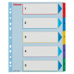 SEPARATOARE INDEX CARTON 1-5 REINSCRIPTIBIL ESSELTE