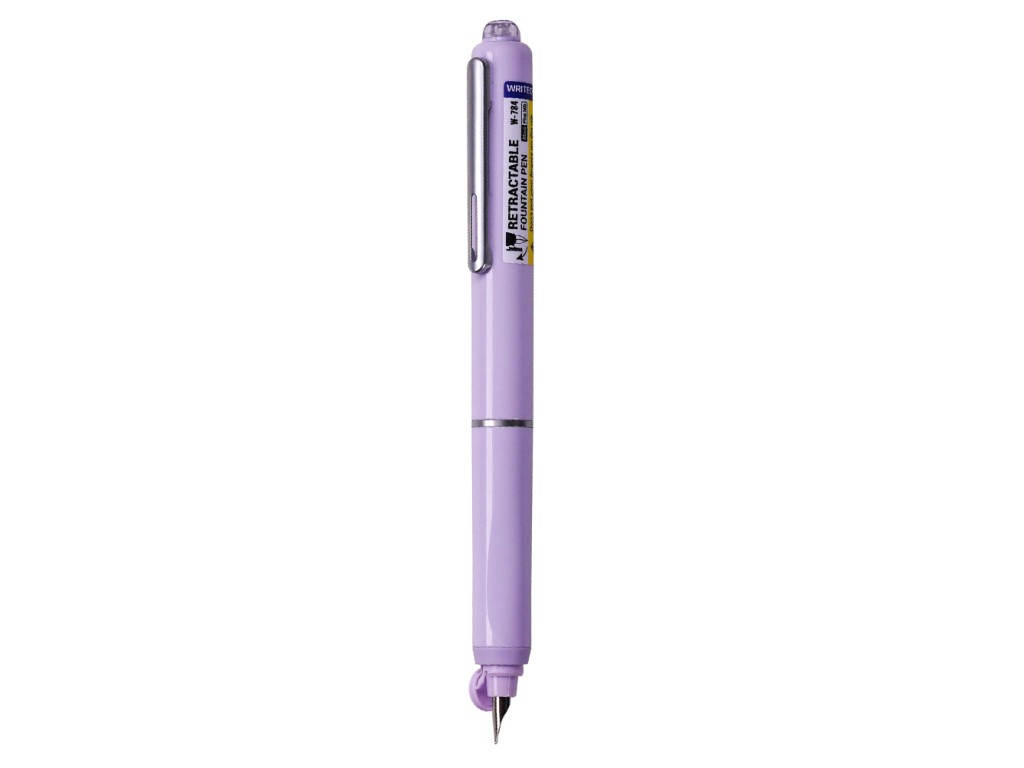 Stilou retractabil Writech corp violet + 5 patroane cu cerneală albastru