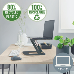 Alternative view of SUPORT ERGONOMIC PENTRU LAPTOP AJUSTABIL GRI CARBUNE LEITZ