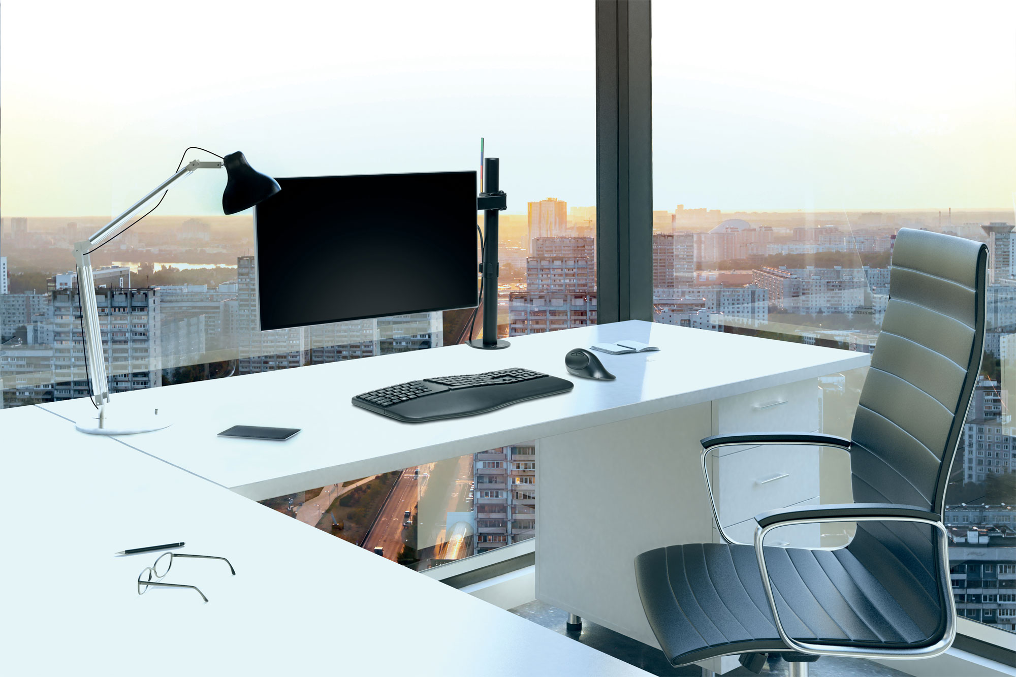 SUPORT MONITOR SMARTFIT BRAT AJUSLABIL NEGRU KENSINGTON - imagine 5