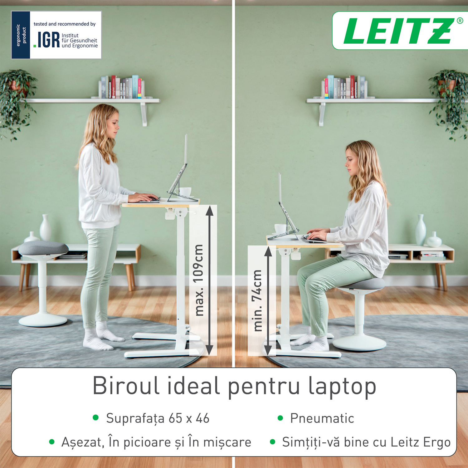 BIROU ERGONOMIC PLIABIL AJUSTABIL PE INALTIME ERGO LEITZ - imagine 3