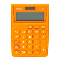 CALCULATOR BUZUNAR 12DIG ALB-PORTOCALIU 1122 DELI
