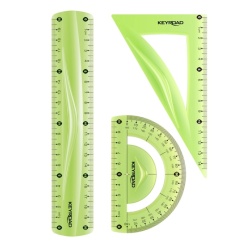 Alternative view of Set geometrie Keyroad KR970858, 20cm, PVC, diverse culori, flexibil, blister 3 piese