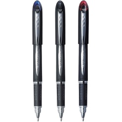 Pix Jetstream Uni-ball SX-210, 1.0mm, cu capac, corp negru, detalii in culoarea scrisului