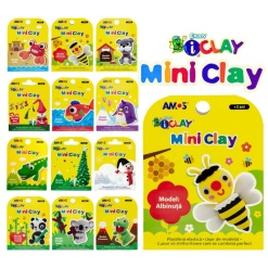 Plastilina Amos iClay AM-27, 30g, diverse modele, cutie 4 culori