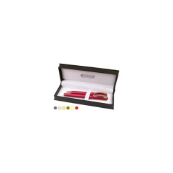 Set cadou stilou + pix Cresco Classic 830019 CL-06, corp metalic alb clips auriu