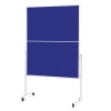 Panou prezentare MAGNETOPLAN mobil PLIABIL 1200 x 1500 mm, rama alba, dubla fata albastra