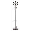 Cuier metalic argintiu ALCO, 180/38cm, 8 agatatori metalice, accesorii lemn negru, suport umbrele