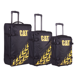 Set 3 trollere CATERPILLAR Soft Luggage, 42L, 57L, 62L, Polyester - negru cu galben