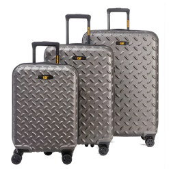 Set 3 trollere CATERPILLAR Industrial Plate, 35L, 59L, 92L, ABS - titanium