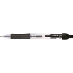 Pix cu gel, mecanism retractabil, rubber grip, 0.5 mm, cerneala rezistenta la apa, DONAU - negru