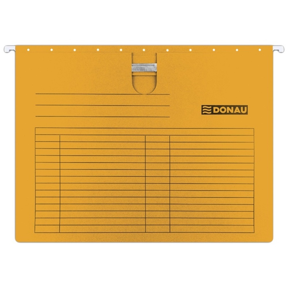 Dosar suspendabil cu sina, carton 230g/mp, bagheta metalica, 5 buc/set, DONAU - orange
