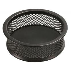 Suport metalic Mesh, pentru agrafe, forma rotunda - D90mm, H32mm, Q-Connect - negru