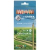 Creioane colorate LYRA Graduate Graphite, 12 culori/cutie