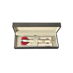 Pix multifunctional de lux PENAC Maki-E (pictura japoneza) - Hoo-oo, corp alb, in cutie cadou