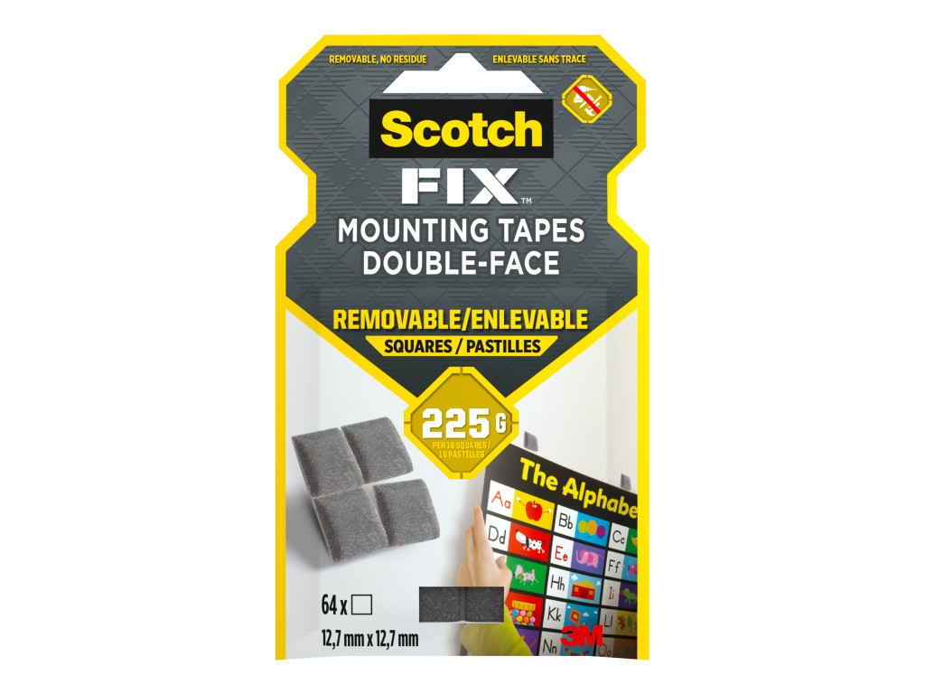 Benzi dublu adezive montare interior repoziționabile, 64 buc/pachet, 3M Scotch-Fix™