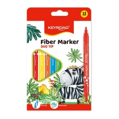 Alternative view of Carioci colorate Keyroad Duo Washable KR971414, 2 capete, 12 culori, varf 2-4mm, lavabile, blister carton