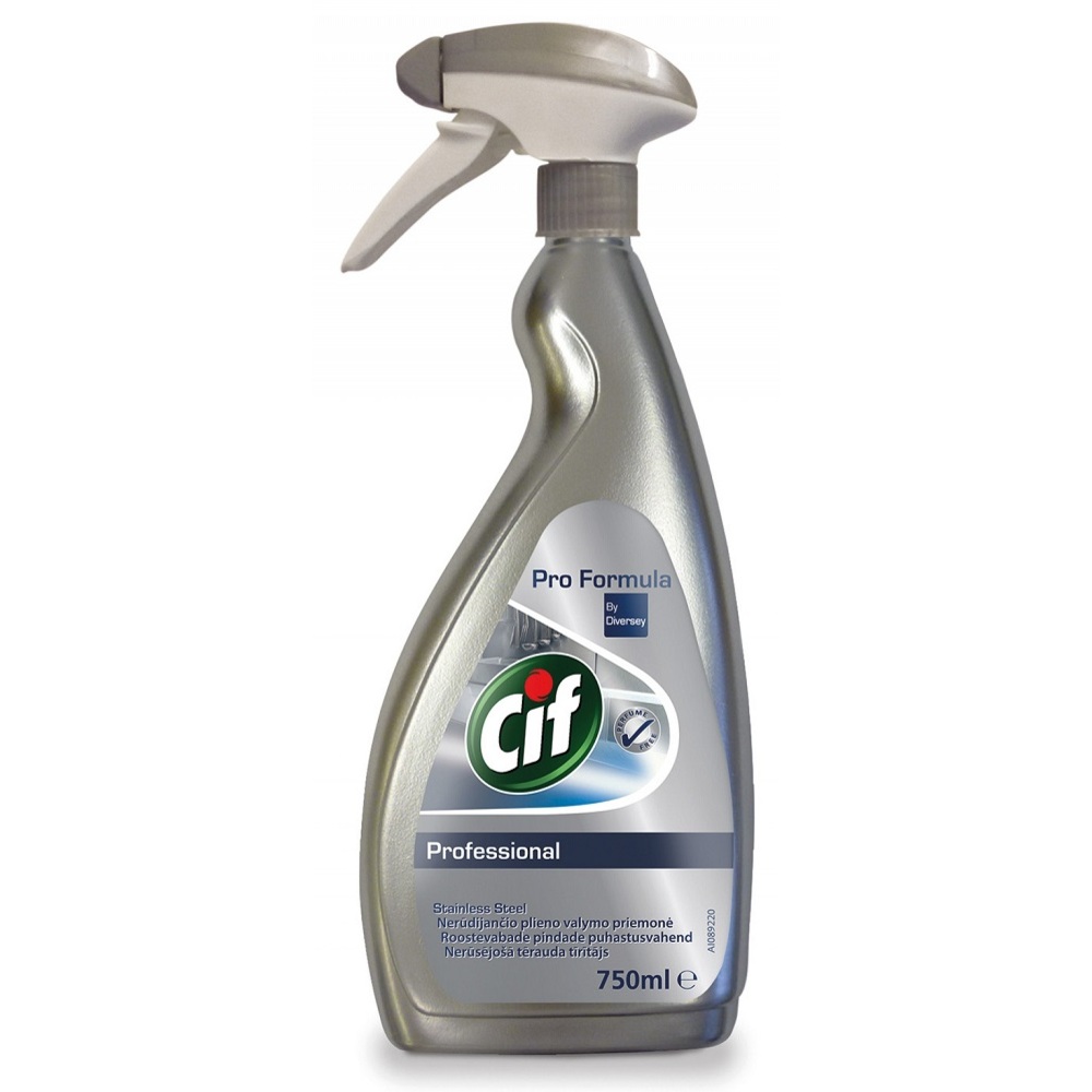 CIF Professional Stainless Steel, pulverizator, pt. curatat inox, suprafete rezistente la apa, 750ml