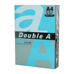 Hartie color pentru copiator A4, 80gsm, 100coli/top, Double A - albastru intens