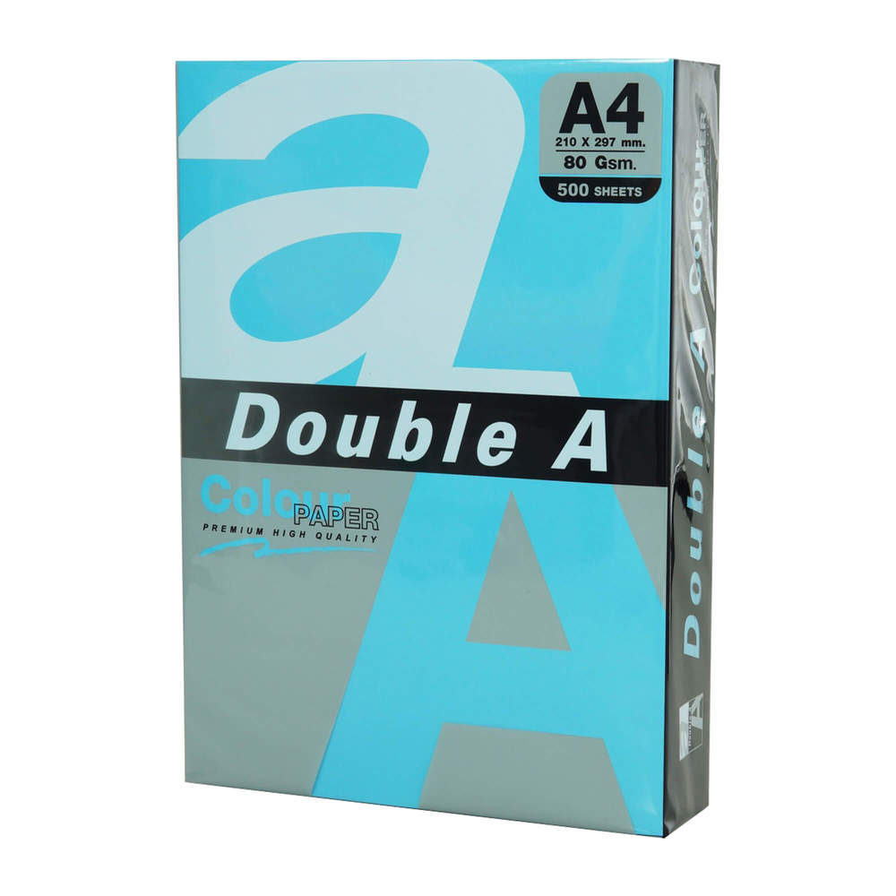 Hartie color pentru copiator A4, 80gsm, 100coli/top, Double A - albastru intens