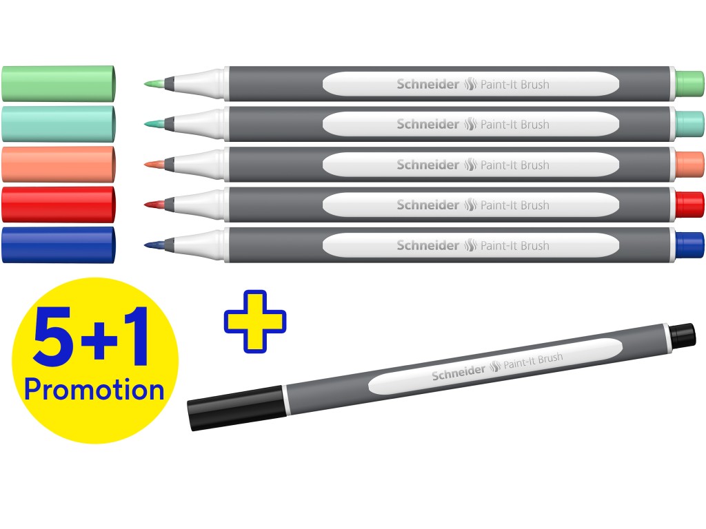 Marker cu vârf pensulă Paint-It 070 Schneider 6/set V2 - imagine 2