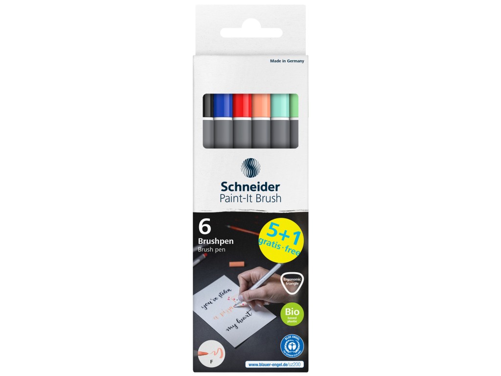 Marker cu vârf pensulă Paint-It 070 Schneider 6/set V2