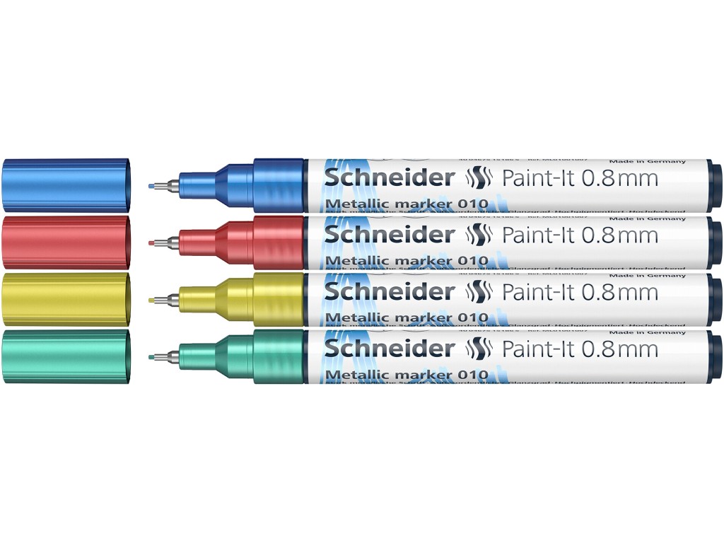 Marker metalic Schneider Paint-It 010 0,8 mm 4 buc/set2 - imagine 3