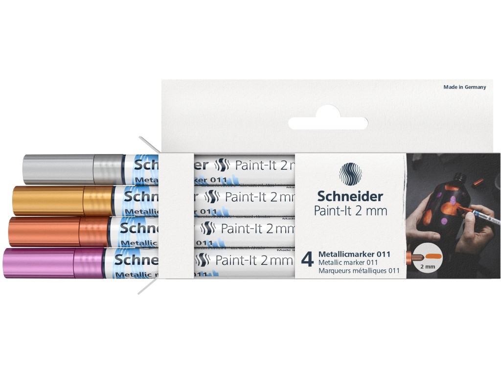 Marker metalic Schneider Paint-It 011 2 mm 4 buc/Set1 - imagine 2