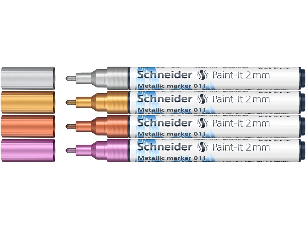 Marker metalic Schneider Paint-It 011 2 mm 4 buc/Set1 - imagine 3