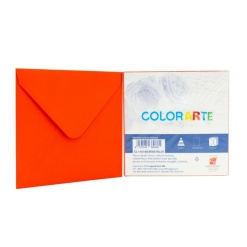 Alternative view of Plic color pentru invitatie Colorarte Fantasia, rosu, 90g/mp, 145x145mm, set 25 buc