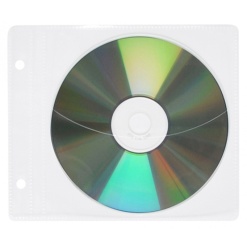 Plic plastic PP pentru CD/DVD, cu perforatii, 10 buc/set, Office Products - transparent