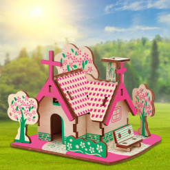 Alternative view of Puzzle lemn 3D - Casa Wakoutaku, 2 foi, Colorarte, P079-2