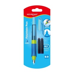 Alternative view of Stilou Keyroad Easy Writer KR971233, penita iridium, alimentare rezerve, grip ergonomic, diverse culori, blister (+2 rezerve)